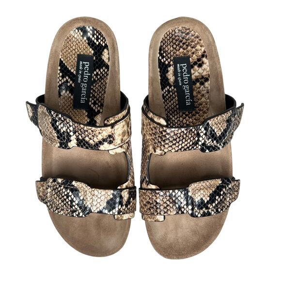 Pedro Garcia Snake Print Sandals - Picture 1 of 8